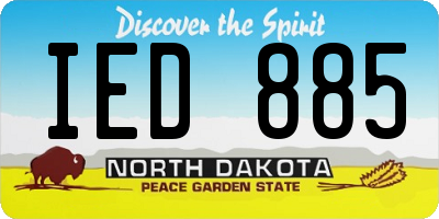 ND license plate IED885