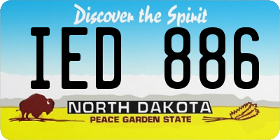 ND license plate IED886