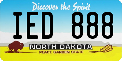 ND license plate IED888