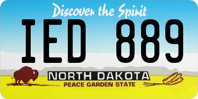 ND license plate IED889