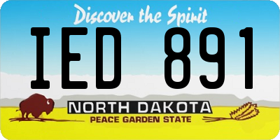 ND license plate IED891