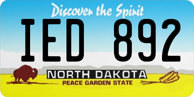 ND license plate IED892