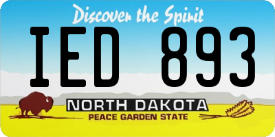 ND license plate IED893