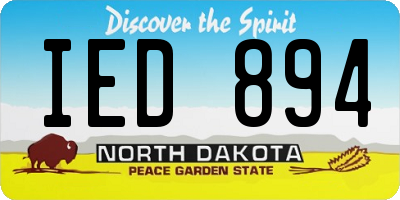 ND license plate IED894