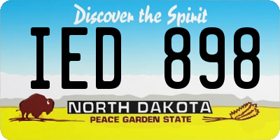 ND license plate IED898