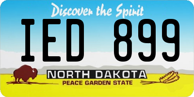ND license plate IED899