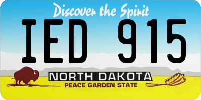 ND license plate IED915
