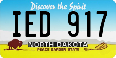 ND license plate IED917