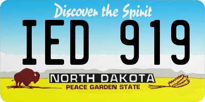 ND license plate IED919