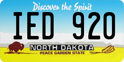 ND license plate IED920