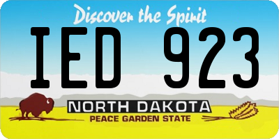 ND license plate IED923