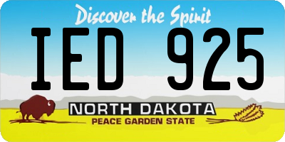 ND license plate IED925