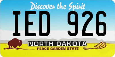 ND license plate IED926