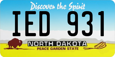 ND license plate IED931