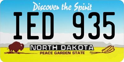 ND license plate IED935