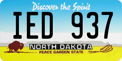 ND license plate IED937