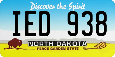 ND license plate IED938