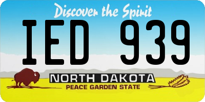 ND license plate IED939