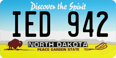 ND license plate IED942