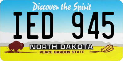 ND license plate IED945