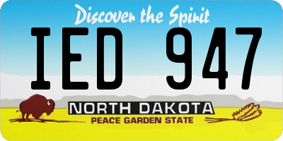 ND license plate IED947