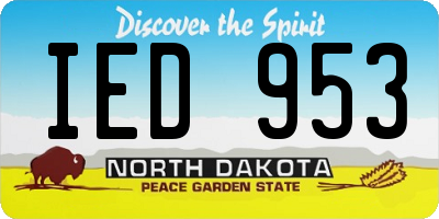 ND license plate IED953