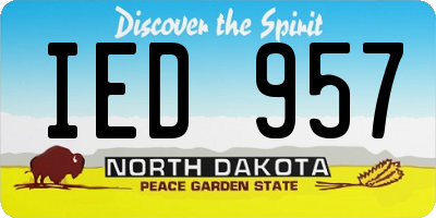 ND license plate IED957