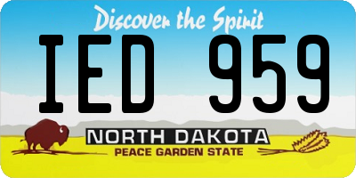 ND license plate IED959
