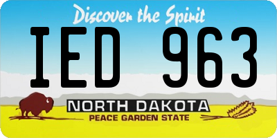 ND license plate IED963
