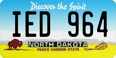 ND license plate IED964