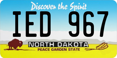 ND license plate IED967