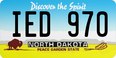 ND license plate IED970