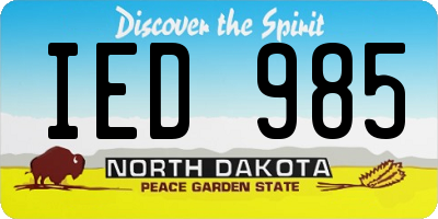ND license plate IED985