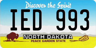 ND license plate IED993