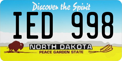 ND license plate IED998