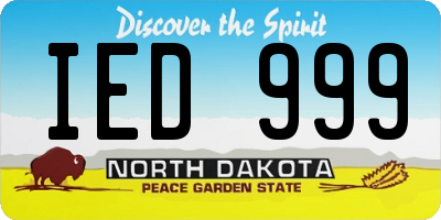 ND license plate IED999