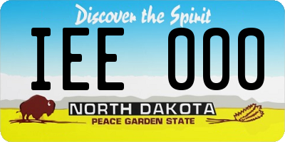 ND license plate IEE000