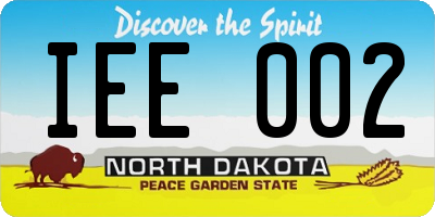 ND license plate IEE002