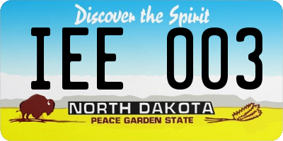 ND license plate IEE003