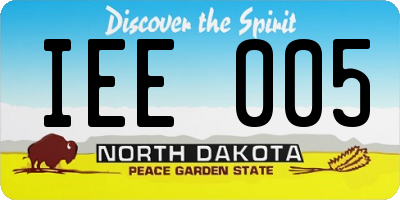 ND license plate IEE005