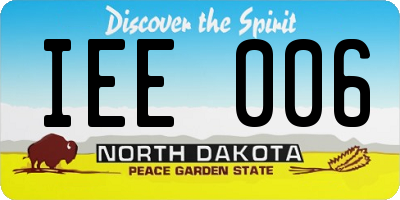 ND license plate IEE006
