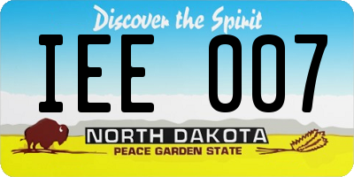 ND license plate IEE007
