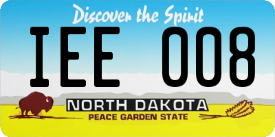 ND license plate IEE008