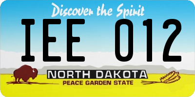 ND license plate IEE012