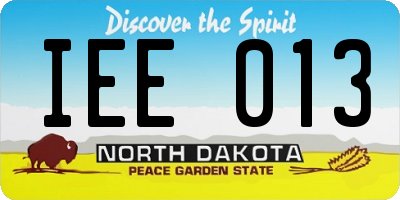 ND license plate IEE013