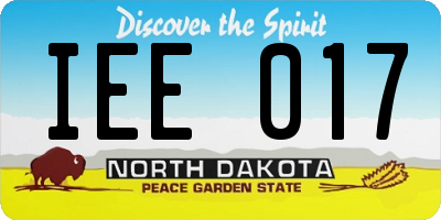 ND license plate IEE017