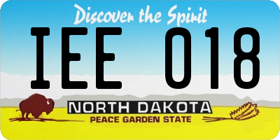 ND license plate IEE018