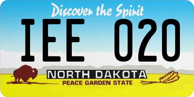 ND license plate IEE020