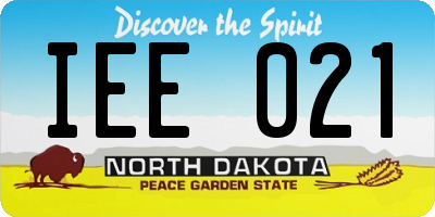 ND license plate IEE021