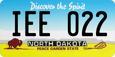 ND license plate IEE022